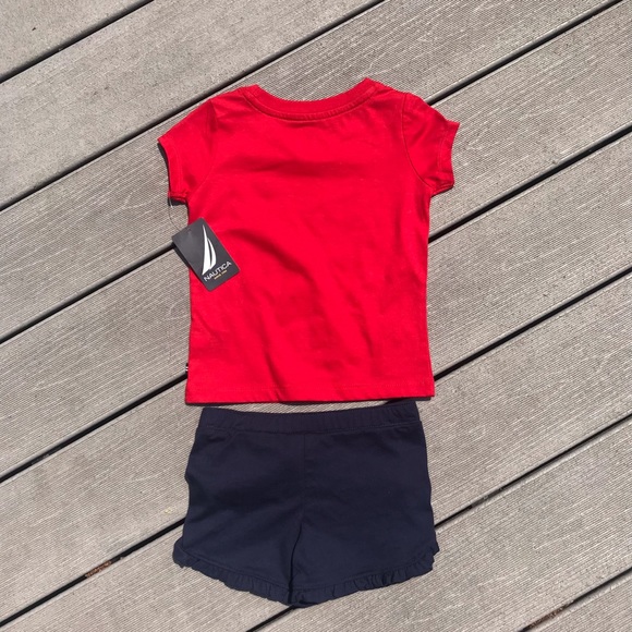 Nautica anchors two piece set top ruffle butt shorts 2T NWT - Picture 2 of 9